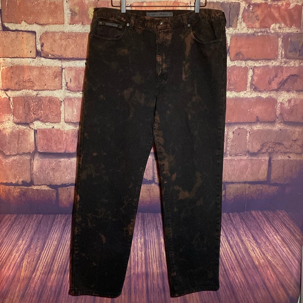 DKNY Black Bleached Slim Straight Jeans - 40 x 34 - Picture 1 of 14